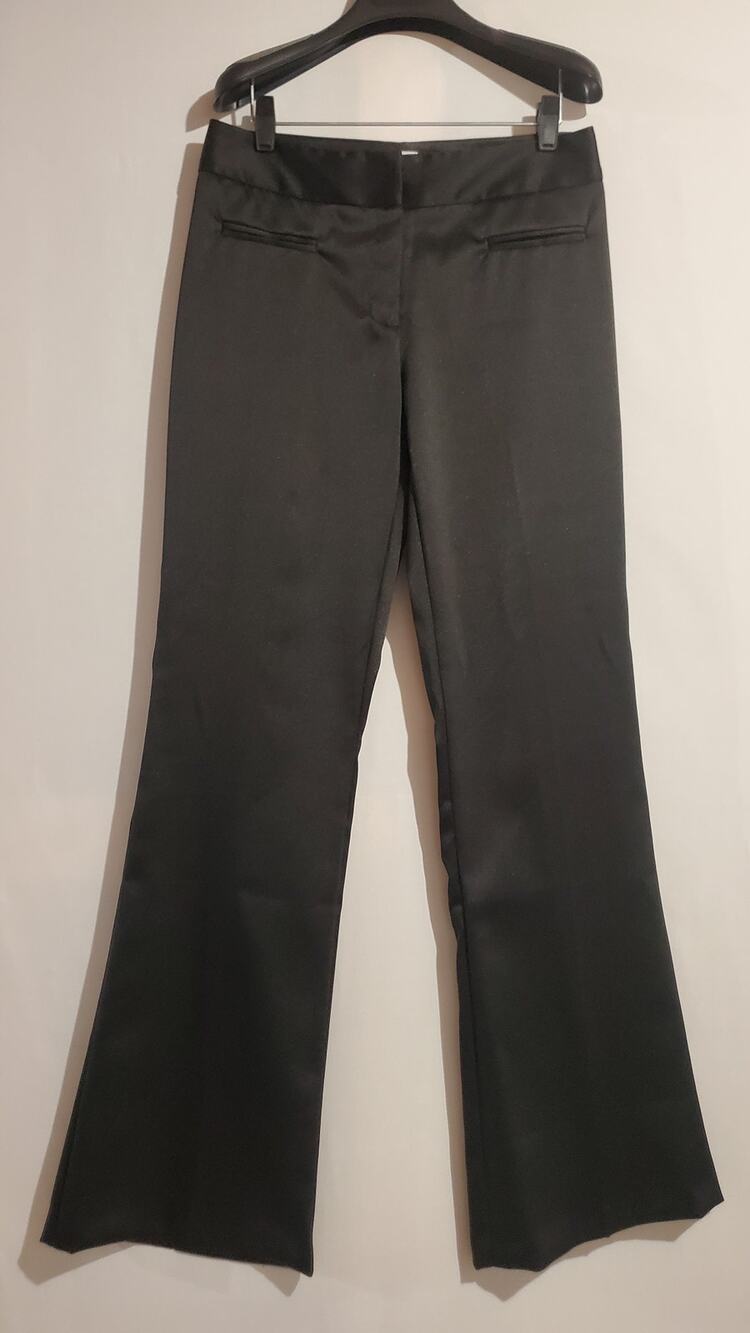 Vtg Y2K Studio 1940 Satin Bootcut Dress Pants Size 8 Black Goth Vamp Party Event
